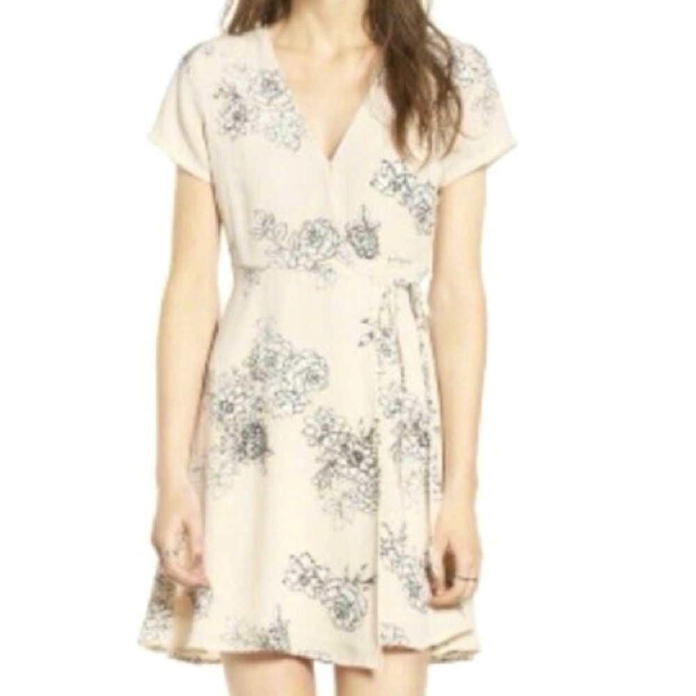 Lush Floral Pink Wrap Dress